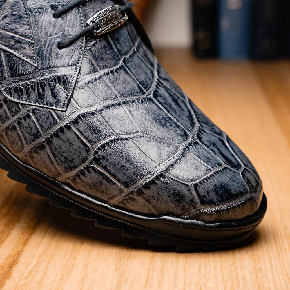 Marco Di Milano Vulcan in Rustic Grey Alligator Sneakers