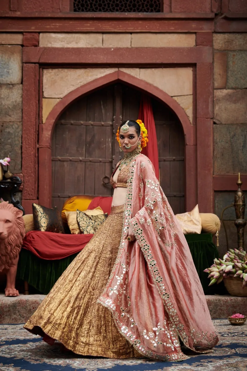 Maroon Lampi Gota Lehenga Set
