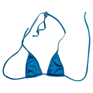 Micro Glossy Tie Triangle Top - Turquoise