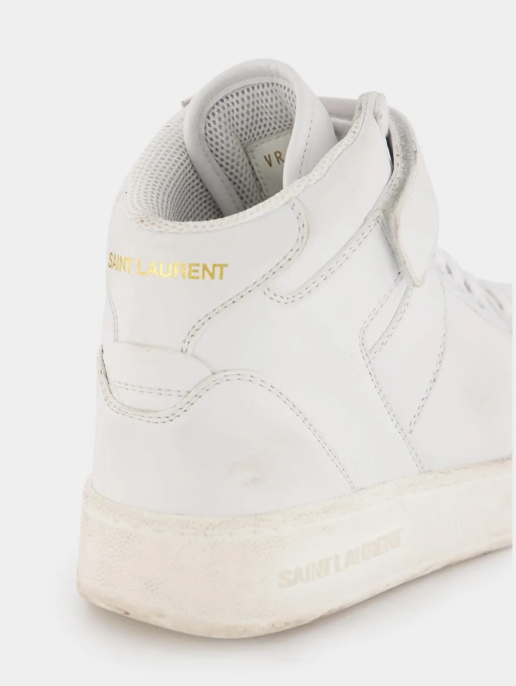Mid-Top Laced Lax Sneakers In Washed-Out Effect Leather