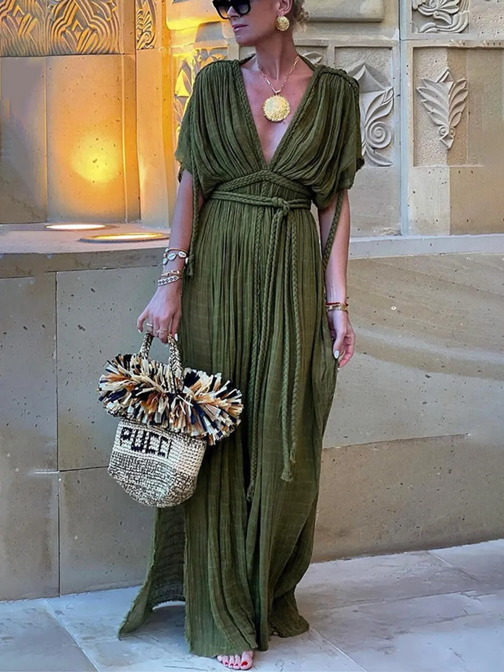 Mika Lightweight Draped Maxi Dress