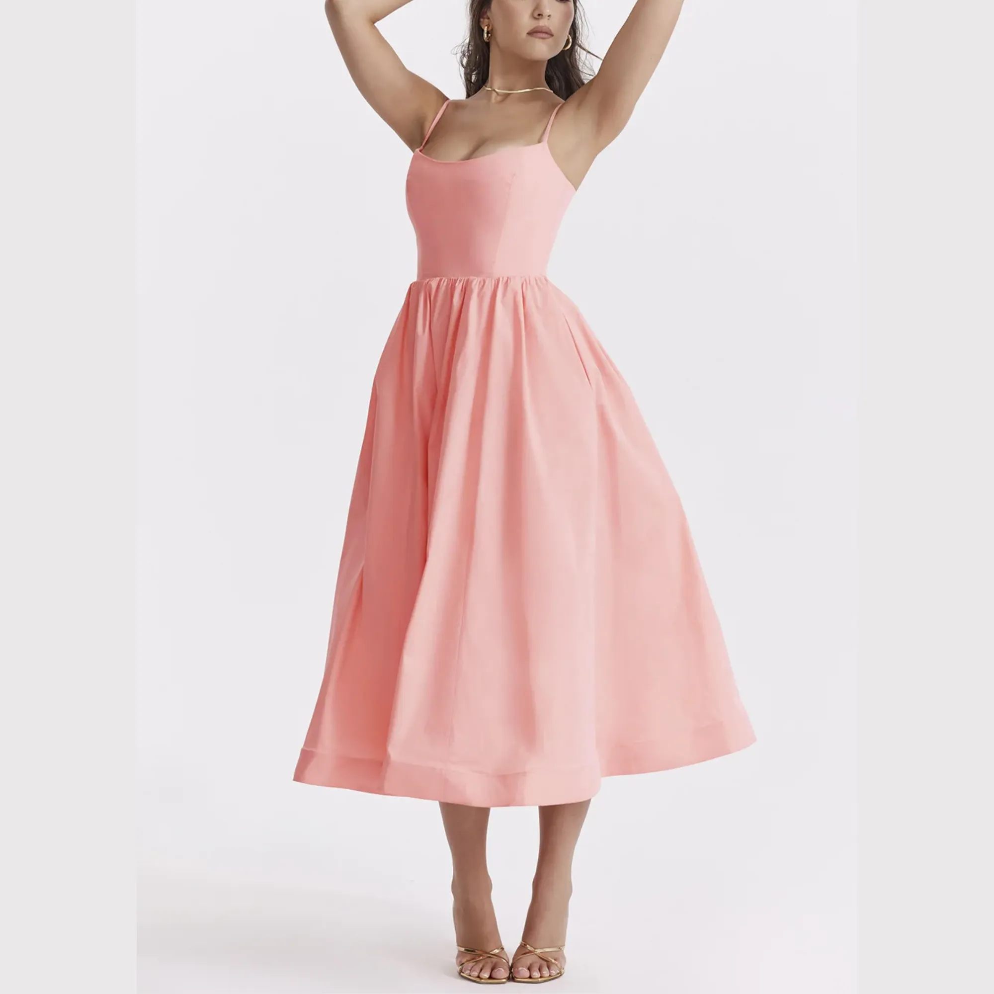 Monroe - Spaghetti Strap A-Line Midi Dress