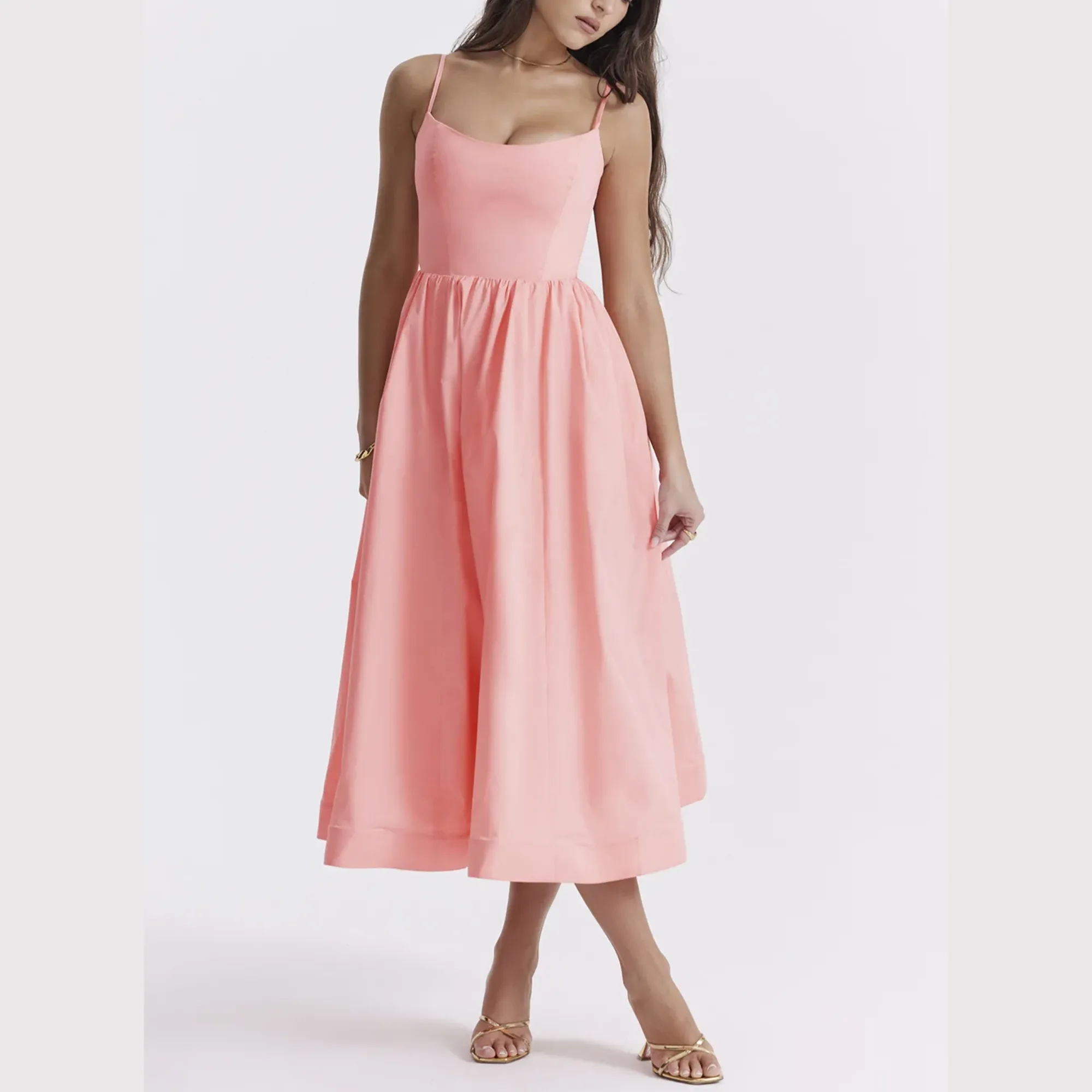 Monroe - Spaghetti Strap A-Line Midi Dress