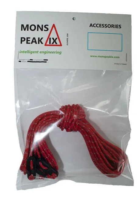Mons Peak IX Reflective Guy line set   Tensioners