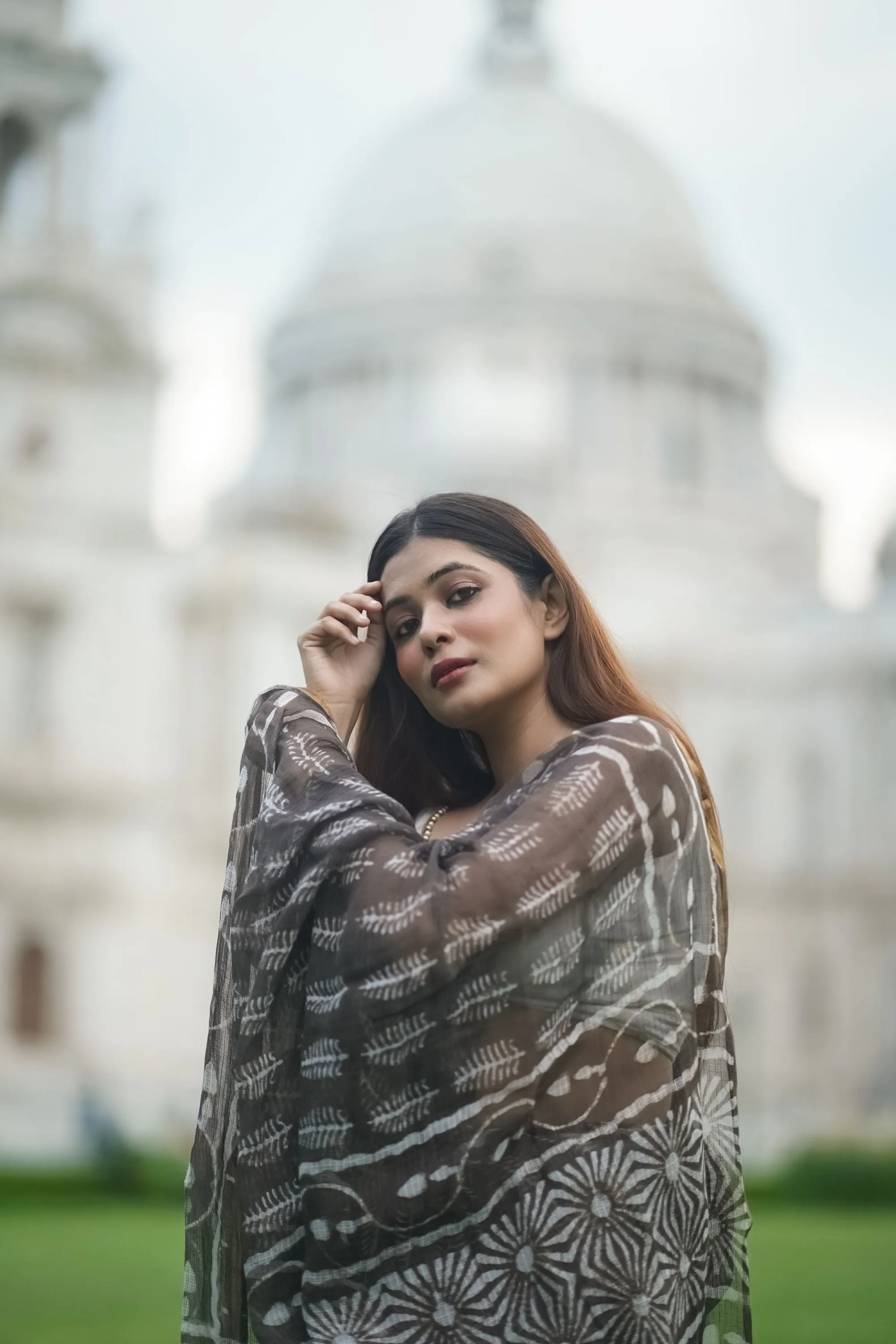 Natural dyed Dabu sarees - Malhar - Kahaani