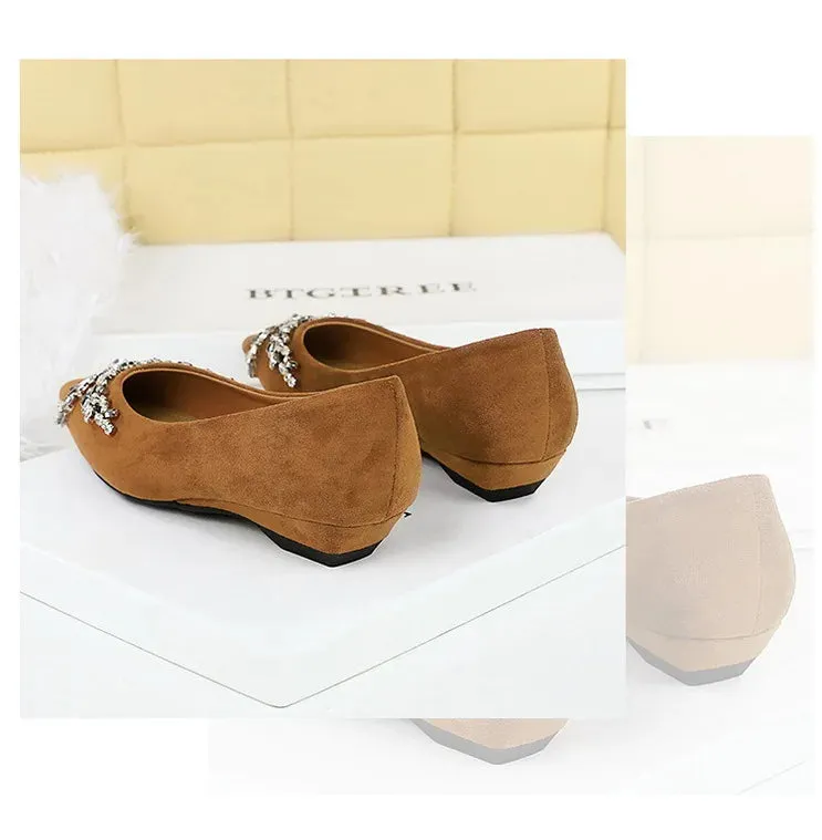 New Spring Crystal Women Mary Jane Shoes Fashion Shallow Slip on Elegant Party Dress Low Heel Shoes
