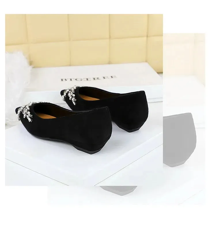 New Spring Crystal Women Mary Jane Shoes Fashion Shallow Slip on Elegant Party Dress Low Heel Shoes