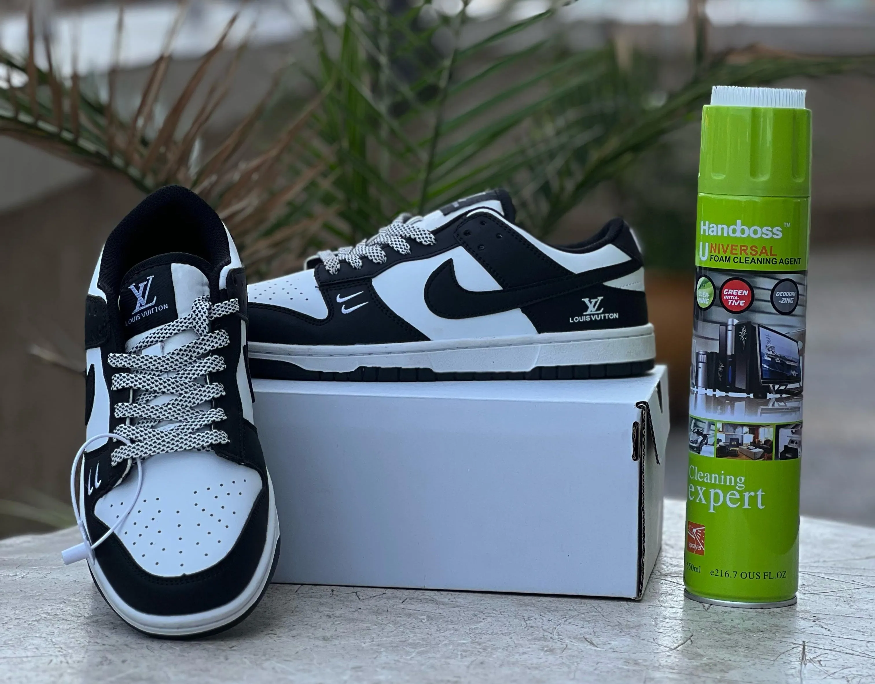 Nike Dunk Low x Louis Vuitton "Black & White" Sneakers