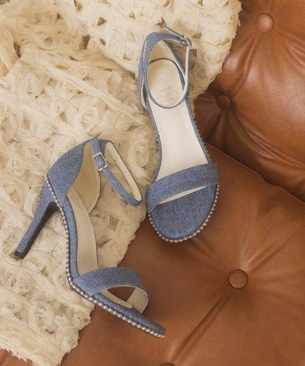 Oasis Society Dublin - Metal Stud Open Toe Heels Shoes