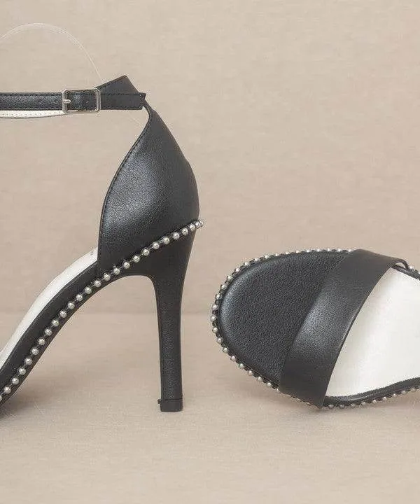 Oasis Society Dublin - Metal Stud Open Toe Heels Shoes