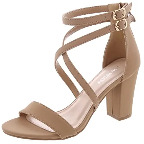 Over the Toe Strap Ankle Wrap Strap Heel Open Toe Block Heel Criss Cross Low, Black, 9