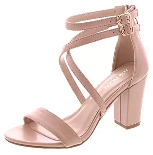 Over the Toe Strap Ankle Wrap Strap Heel Open Toe Block Heel Criss Cross Low, Black, 9