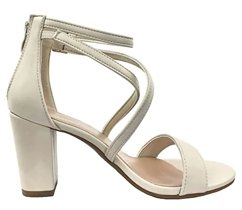 Over the Toe Strap Ankle Wrap Strap Heel Open Toe Block Heel Criss Cross Low, Black, 9