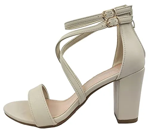 Over the Toe Strap Ankle Wrap Strap Heel Open Toe Block Heel Criss Cross Low, Black, 9