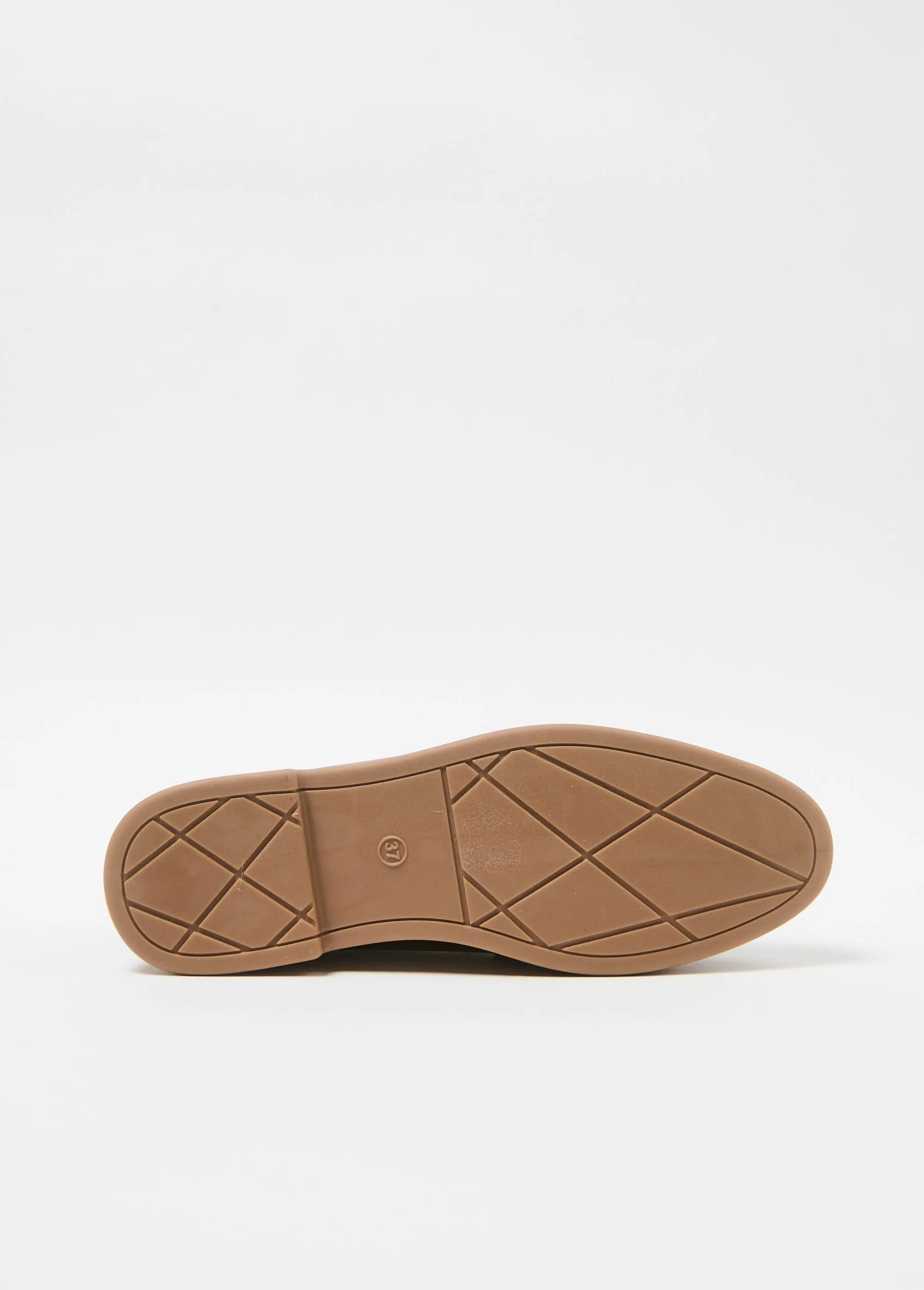 Patent leather loafers with fancy tab