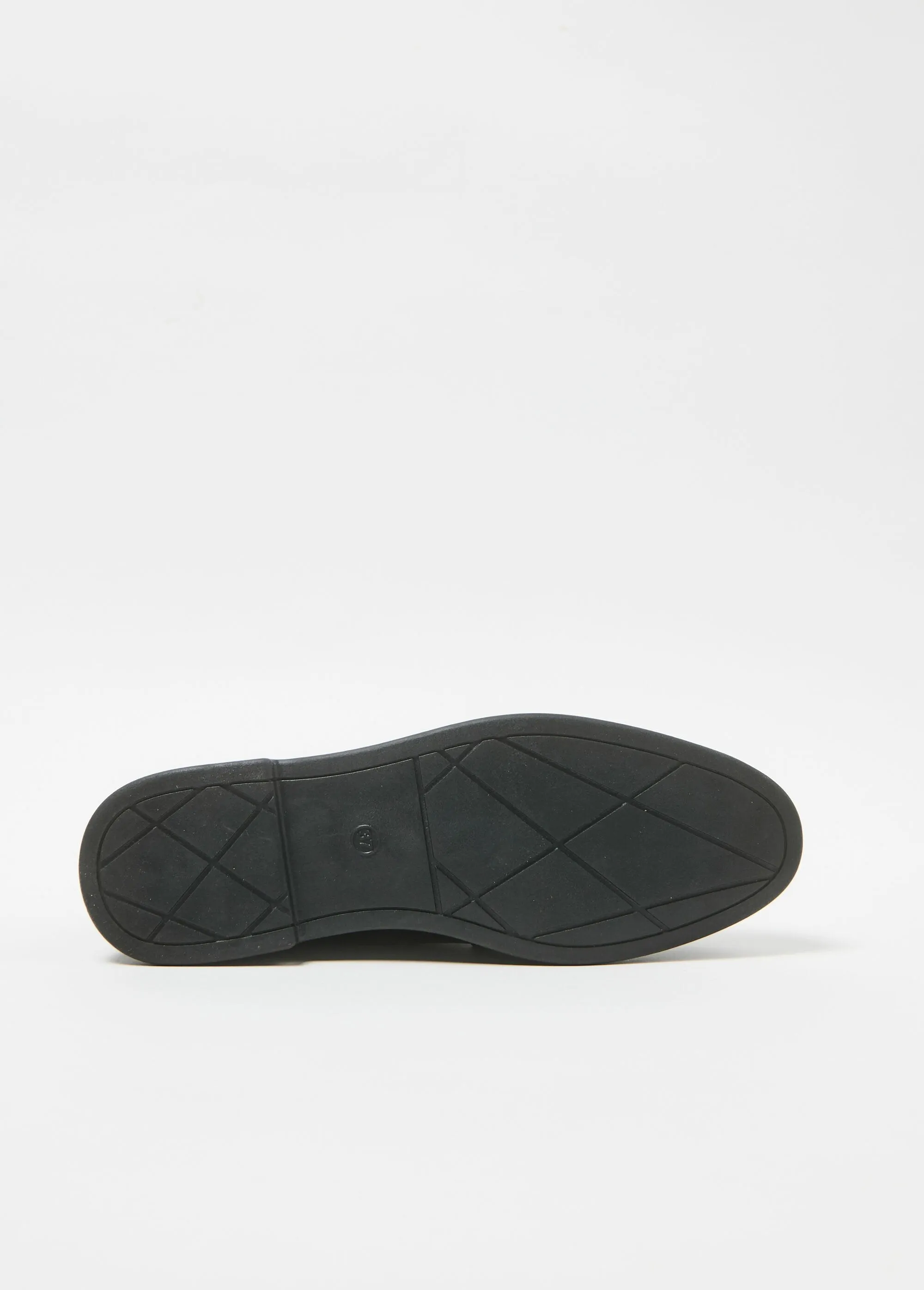 Patent leather loafers with fancy tab