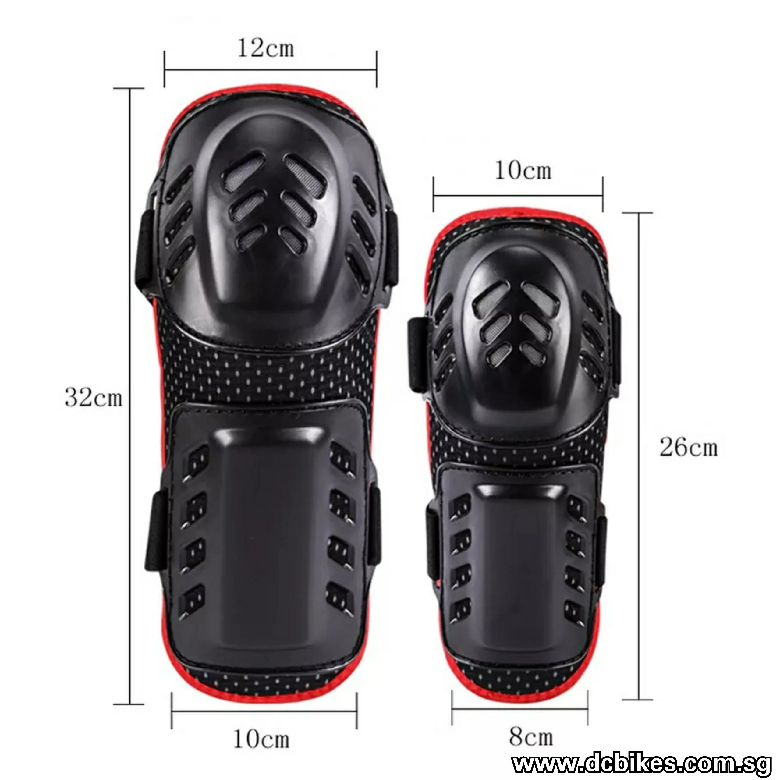 Race MTB Black/Red Knee Guards Shin Pads   Elbow Guards