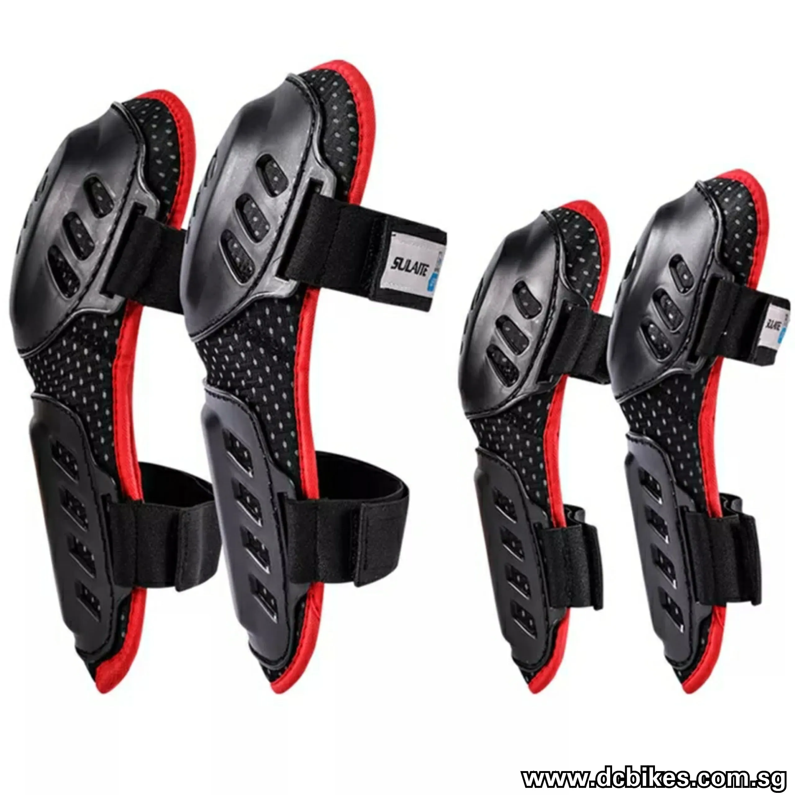 Race MTB Black/Red Knee Guards Shin Pads   Elbow Guards
