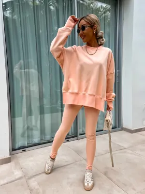 Relaxed Chic Long Sleeve Top and Leggings Two-Piece Set