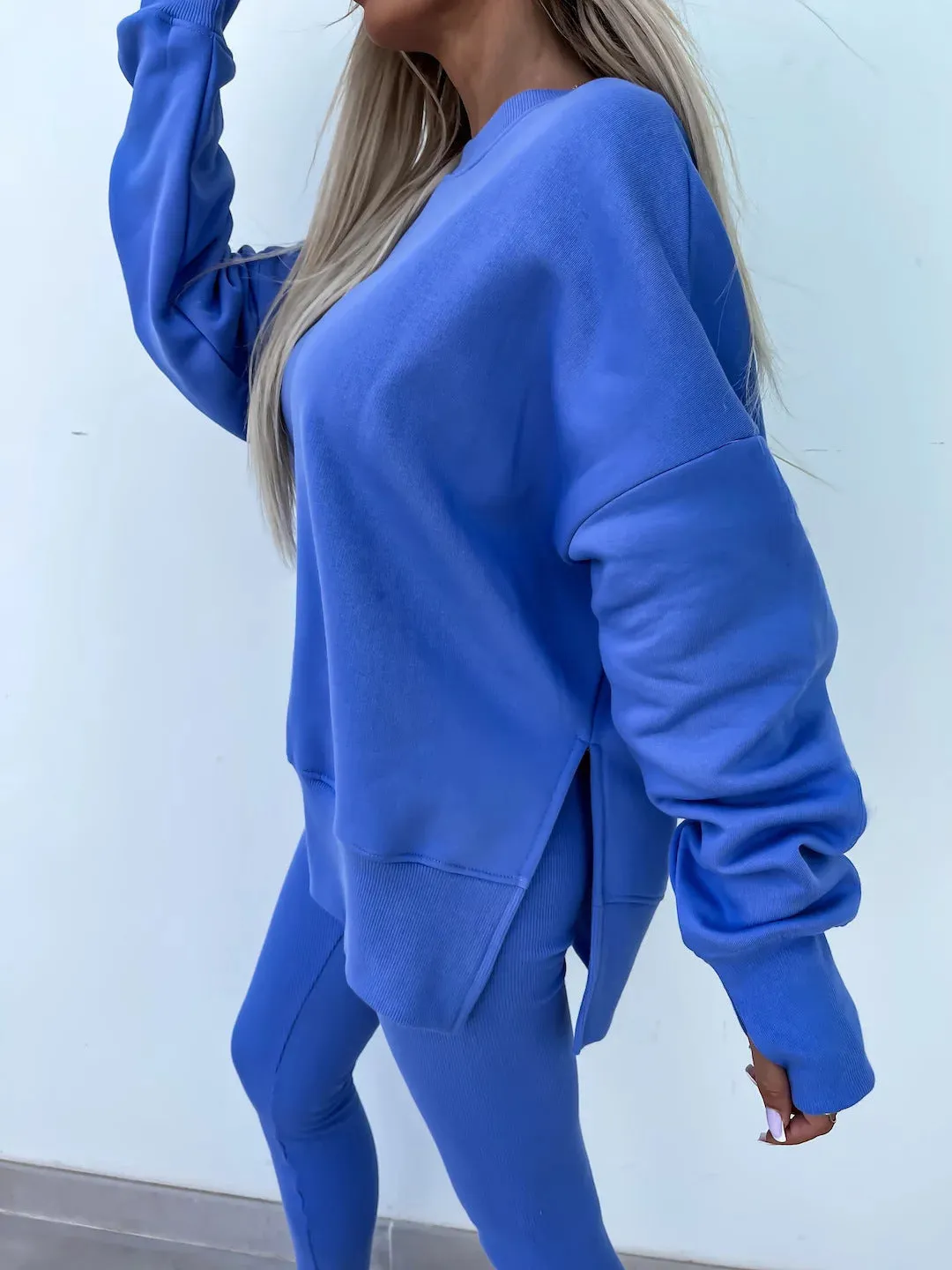 Relaxed Chic Long Sleeve Top and Leggings Two-Piece Set
