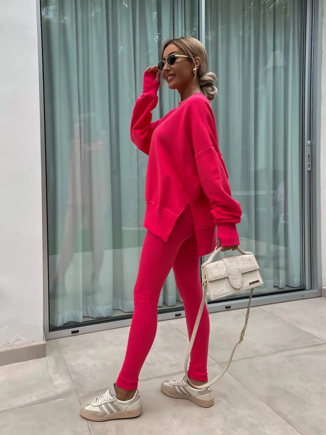 Relaxed Chic Long Sleeve Top and Leggings Two-Piece Set