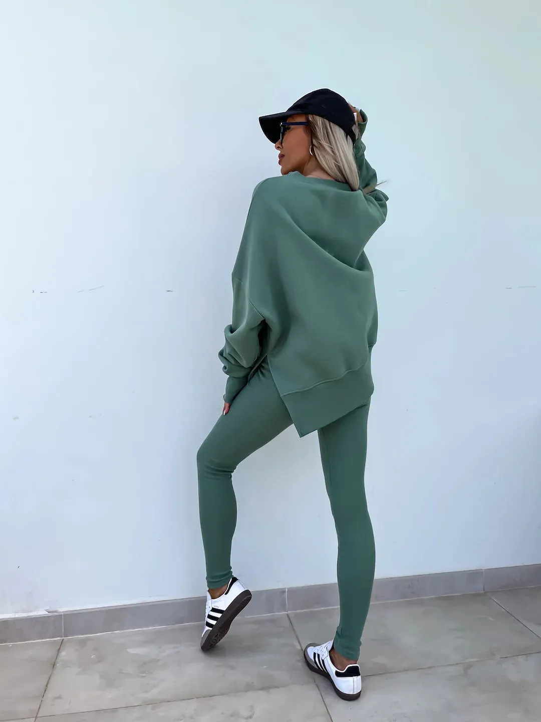 Relaxed Chic Long Sleeve Top and Leggings Two-Piece Set