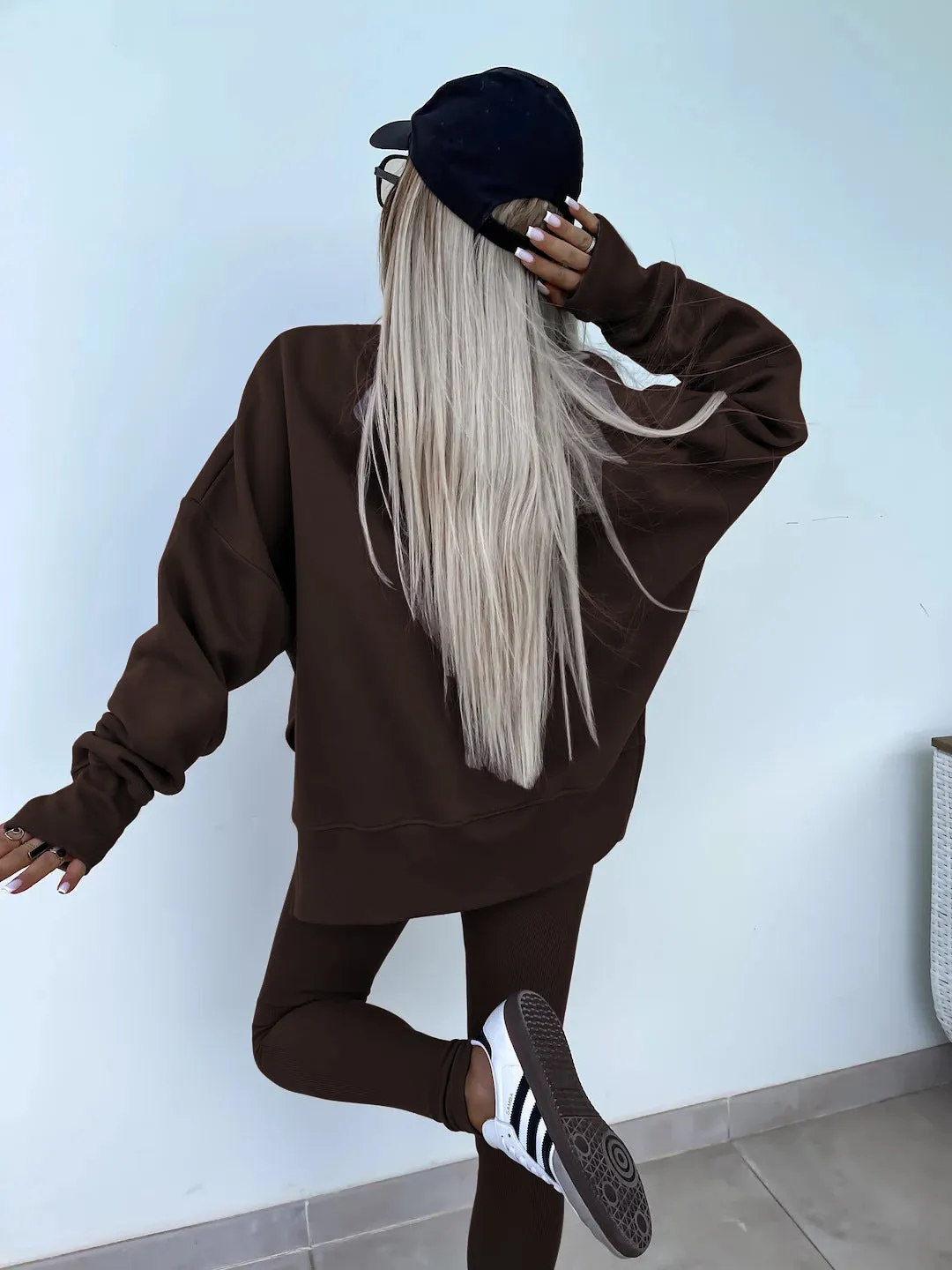 Relaxed Chic Long Sleeve Top and Leggings Two-Piece Set