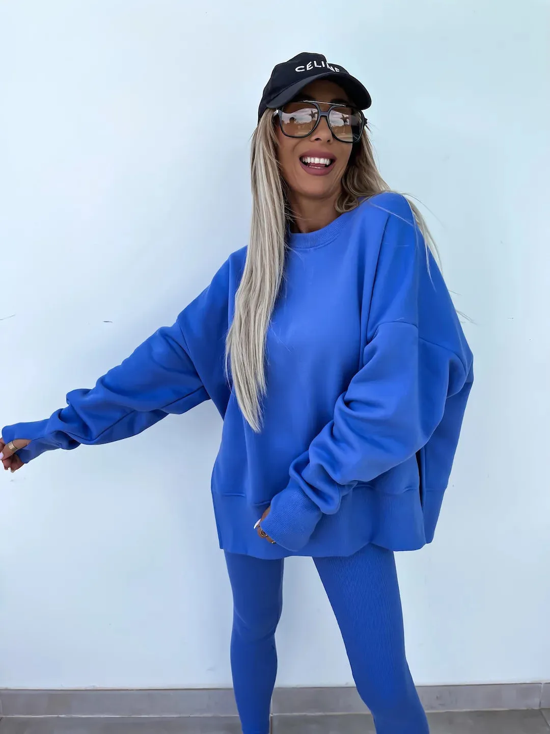 Relaxed Chic Long Sleeve Top and Leggings Two-Piece Set