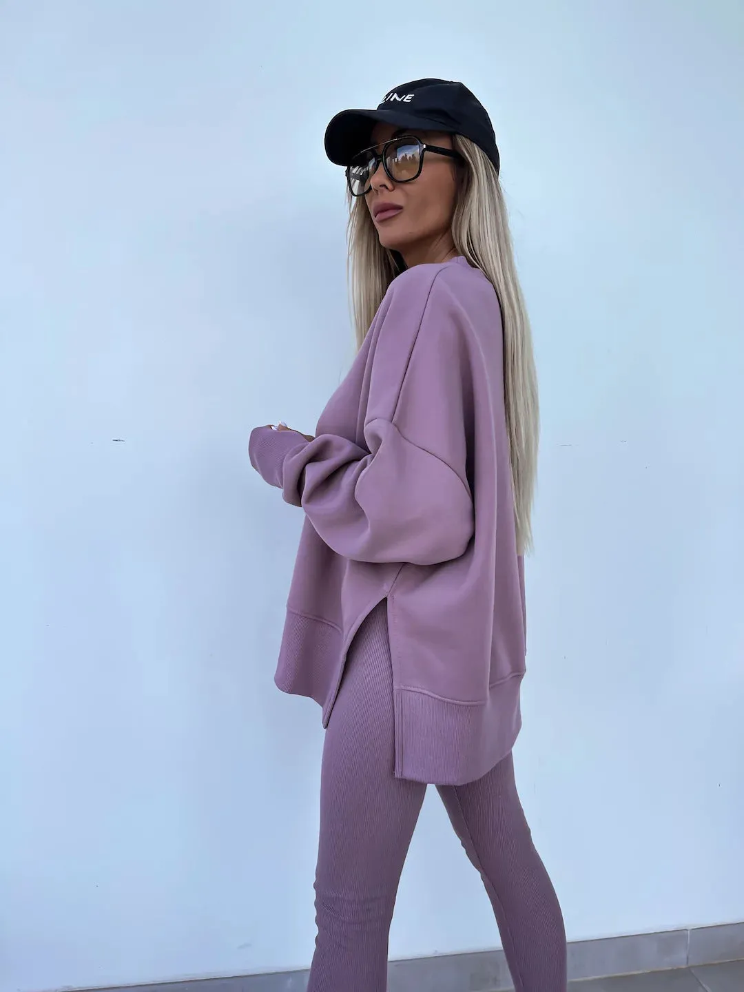 Relaxed Chic Long Sleeve Top and Leggings Two-Piece Set