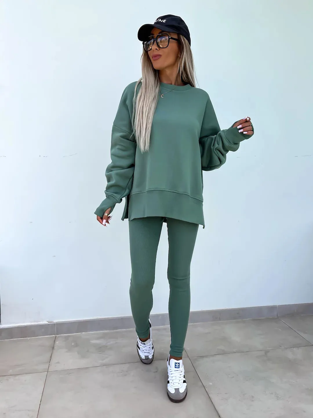 Relaxed Chic Long Sleeve Top and Leggings Two-Piece Set