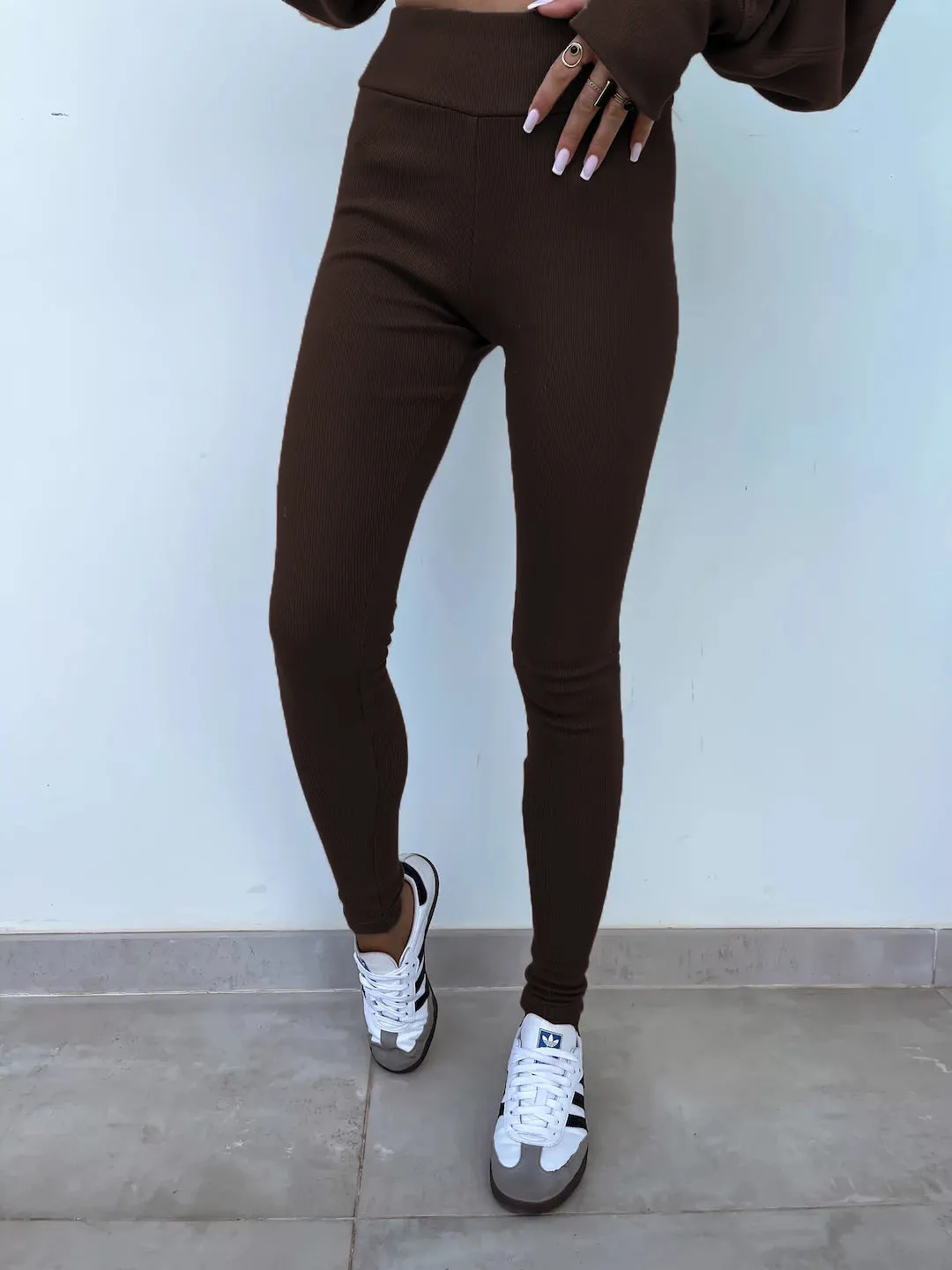 Relaxed Chic Long Sleeve Top and Leggings Two-Piece Set