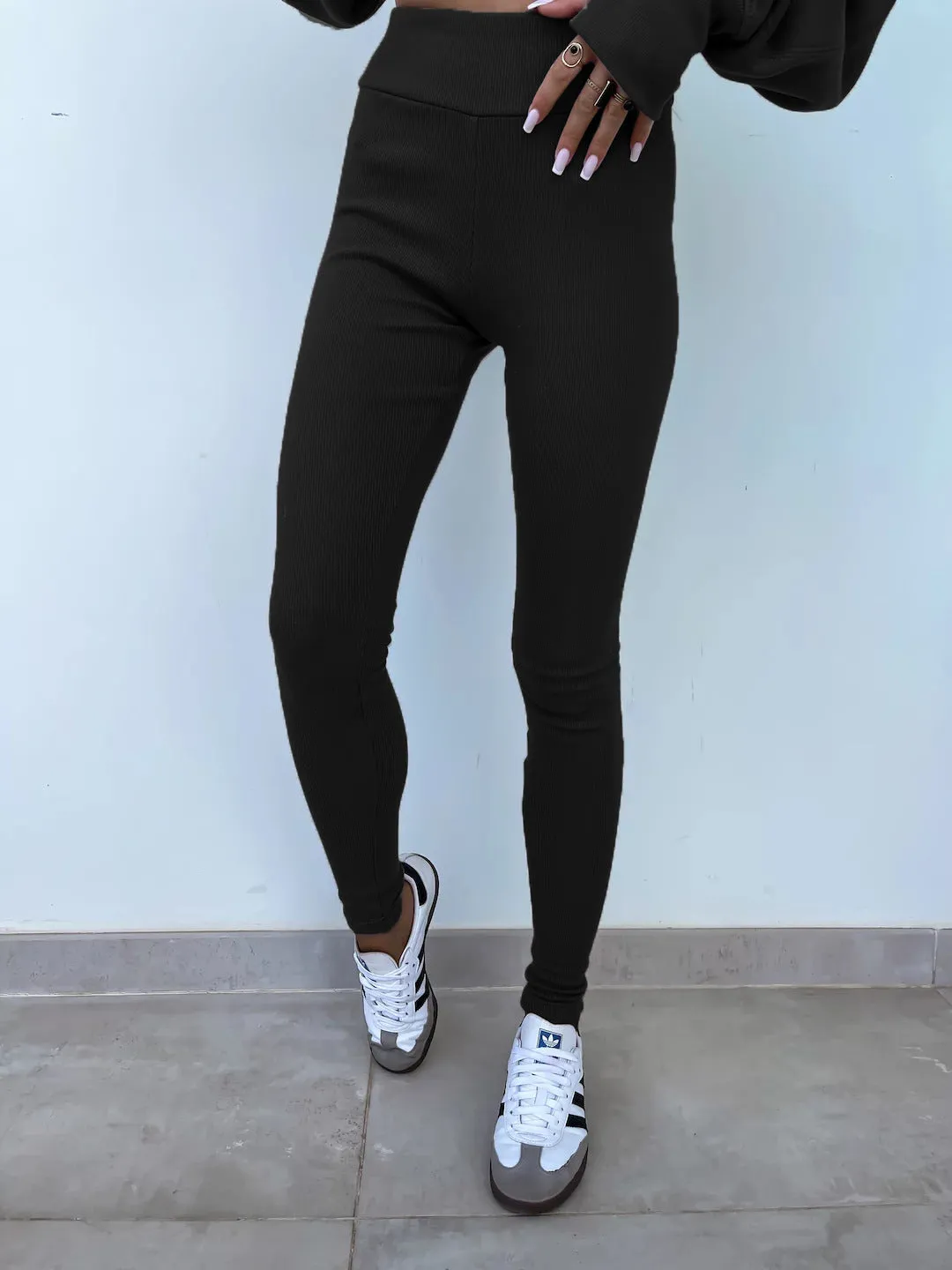 Relaxed Chic Long Sleeve Top and Leggings Two-Piece Set