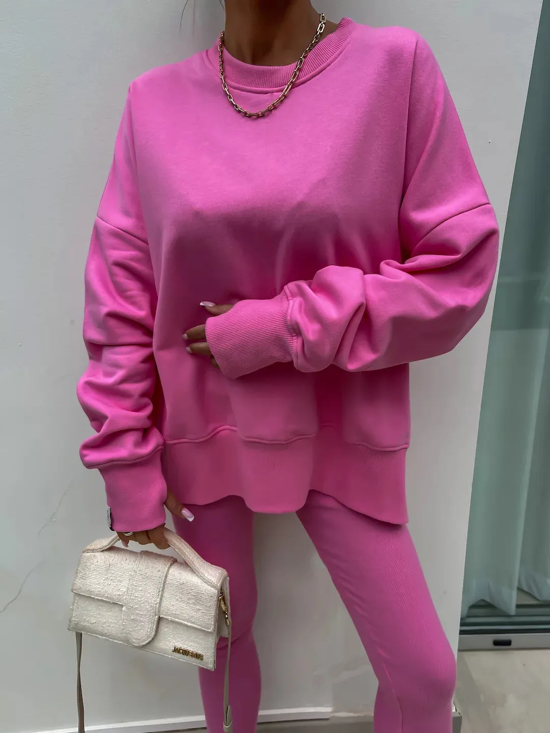 Relaxed Chic Long Sleeve Top and Leggings Two-Piece Set