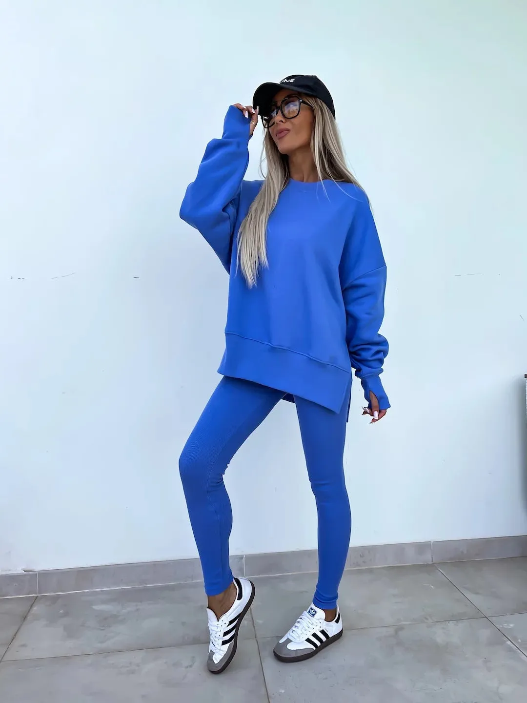 Relaxed Chic Long Sleeve Top and Leggings Two-Piece Set