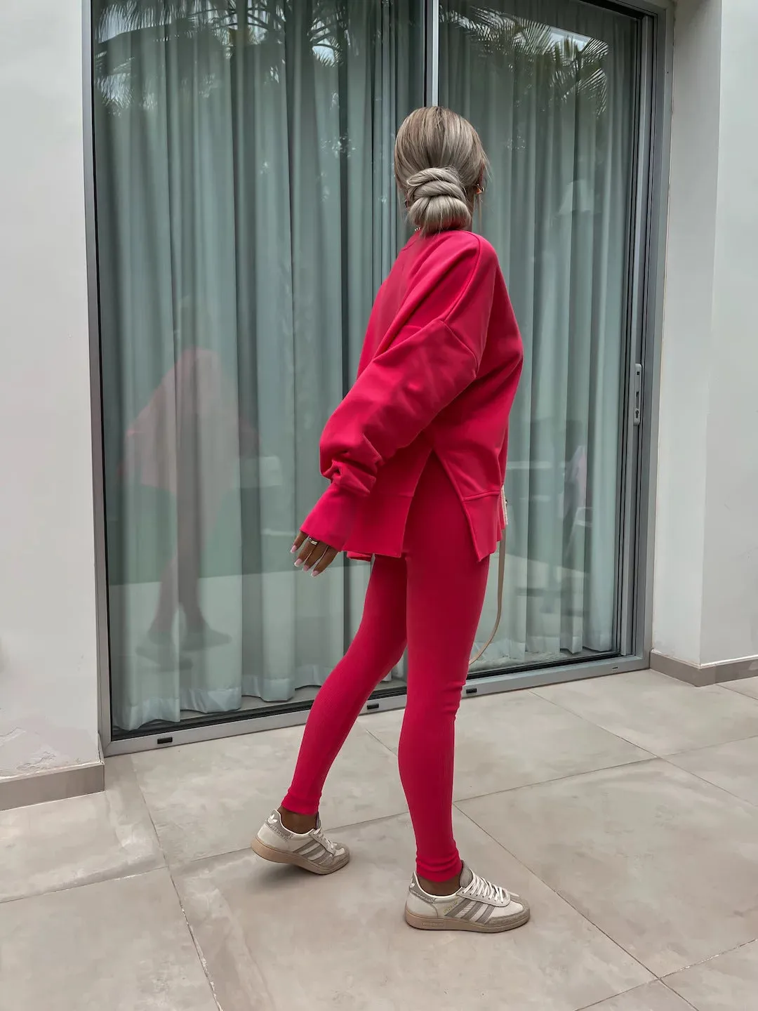 Relaxed Chic Long Sleeve Top and Leggings Two-Piece Set