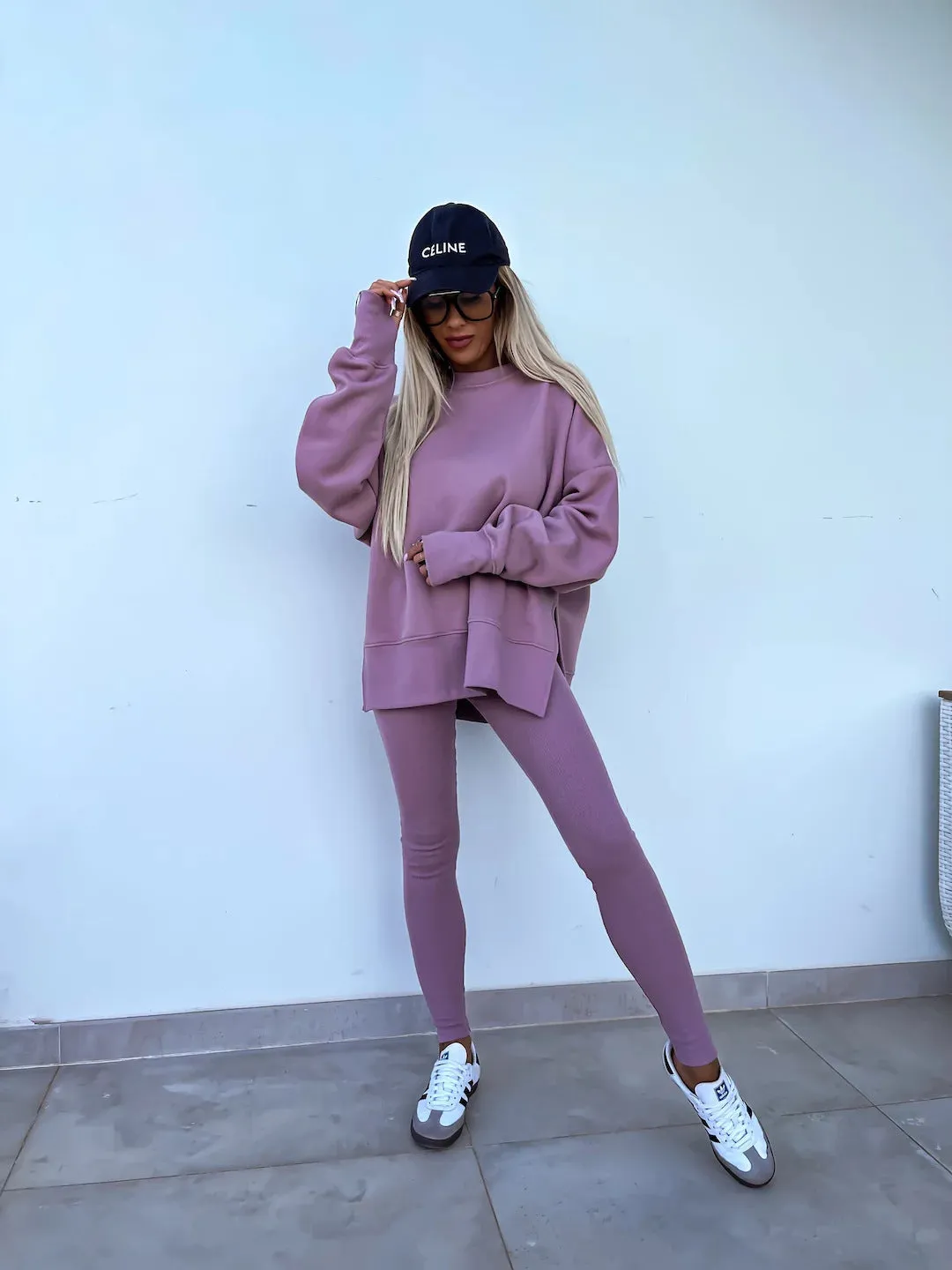 Relaxed Chic Long Sleeve Top and Leggings Two-Piece Set
