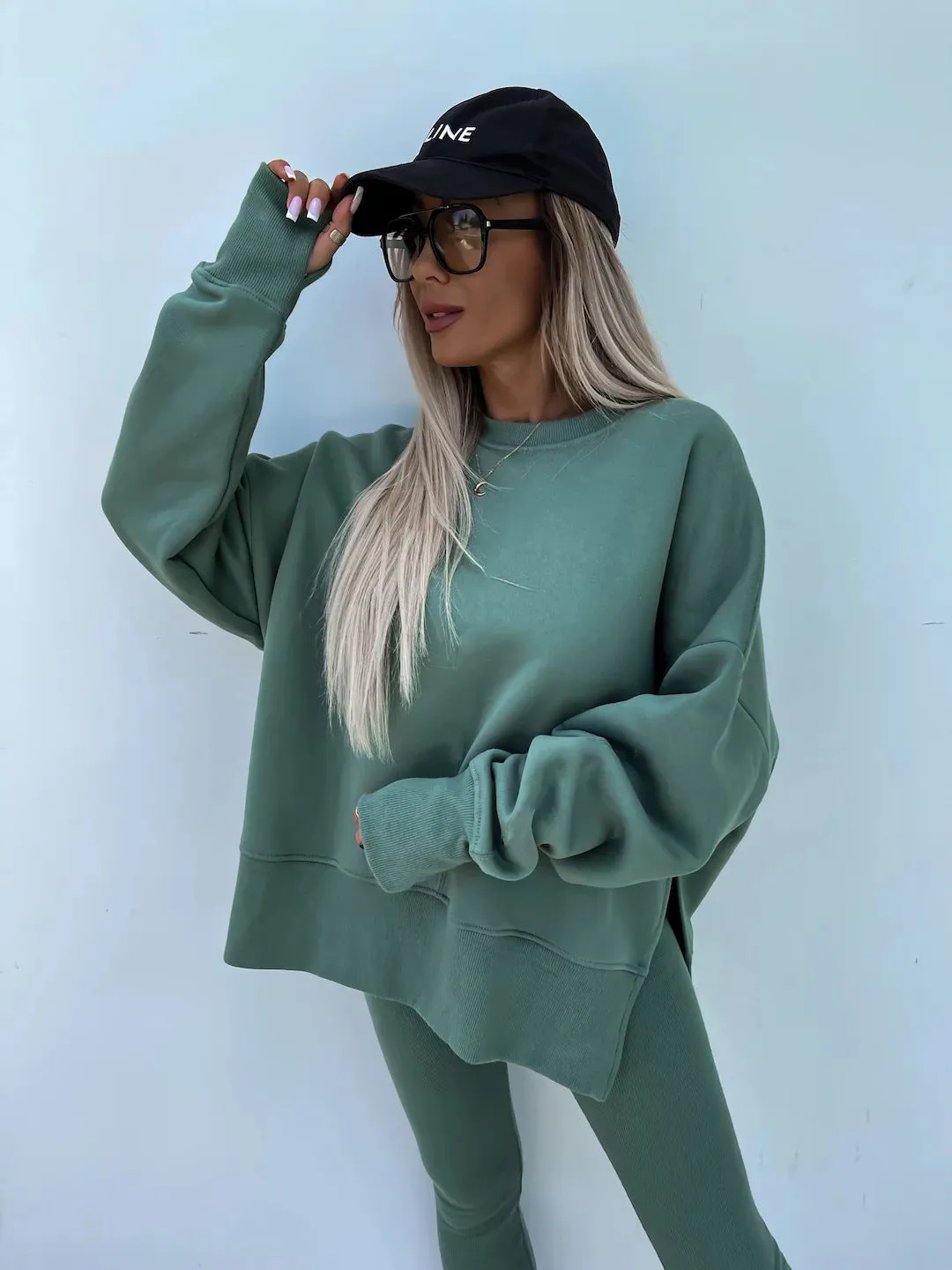 Relaxed Chic Long Sleeve Top and Leggings Two-Piece Set