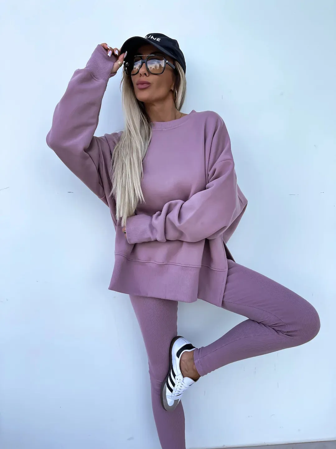 Relaxed Chic Long Sleeve Top and Leggings Two-Piece Set