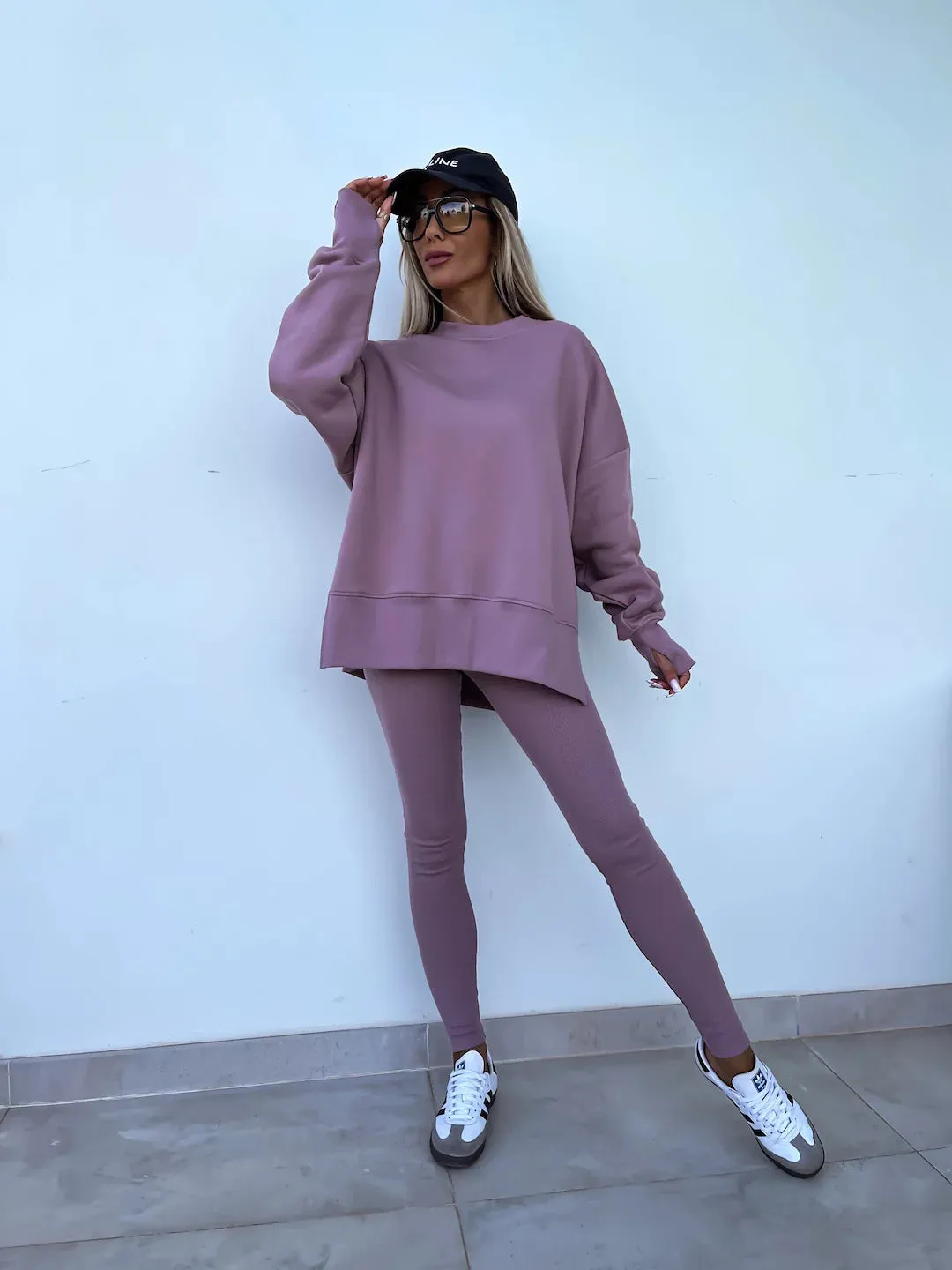 Relaxed Chic Long Sleeve Top and Leggings Two-Piece Set