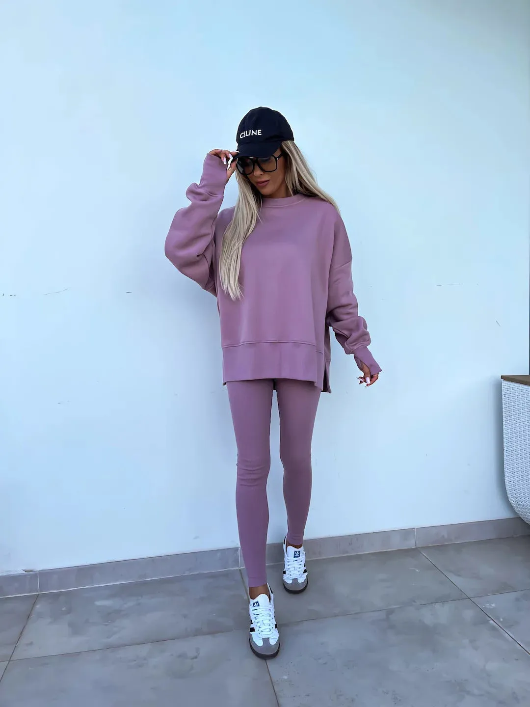 Relaxed Chic Long Sleeve Top and Leggings Two-Piece Set
