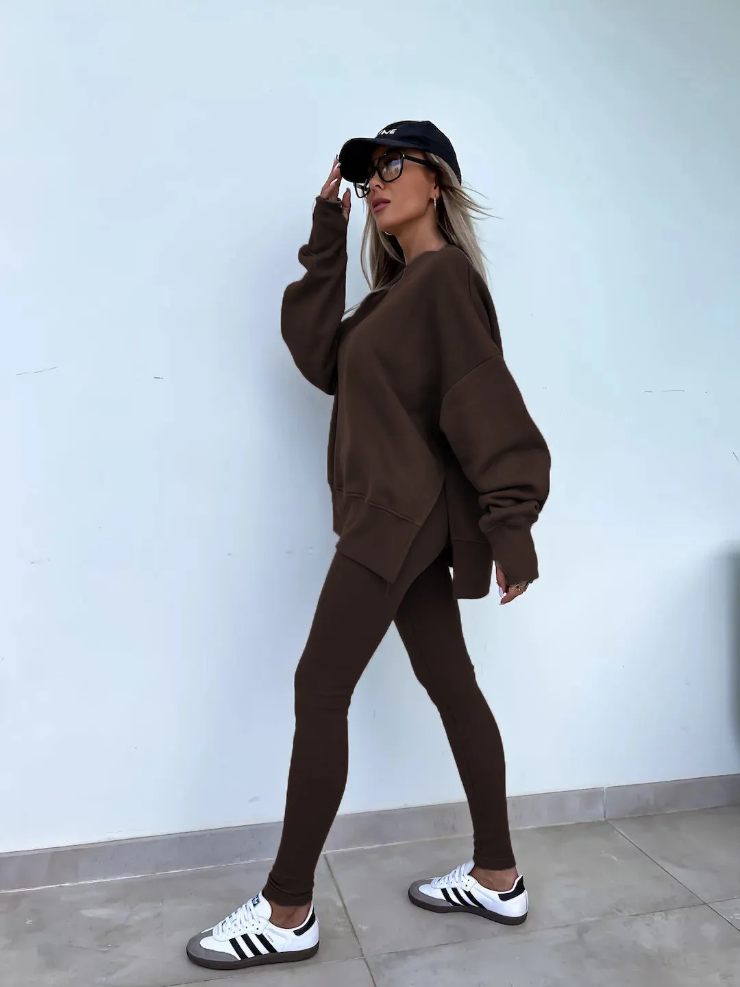 Relaxed Chic Long Sleeve Top and Leggings Two-Piece Set