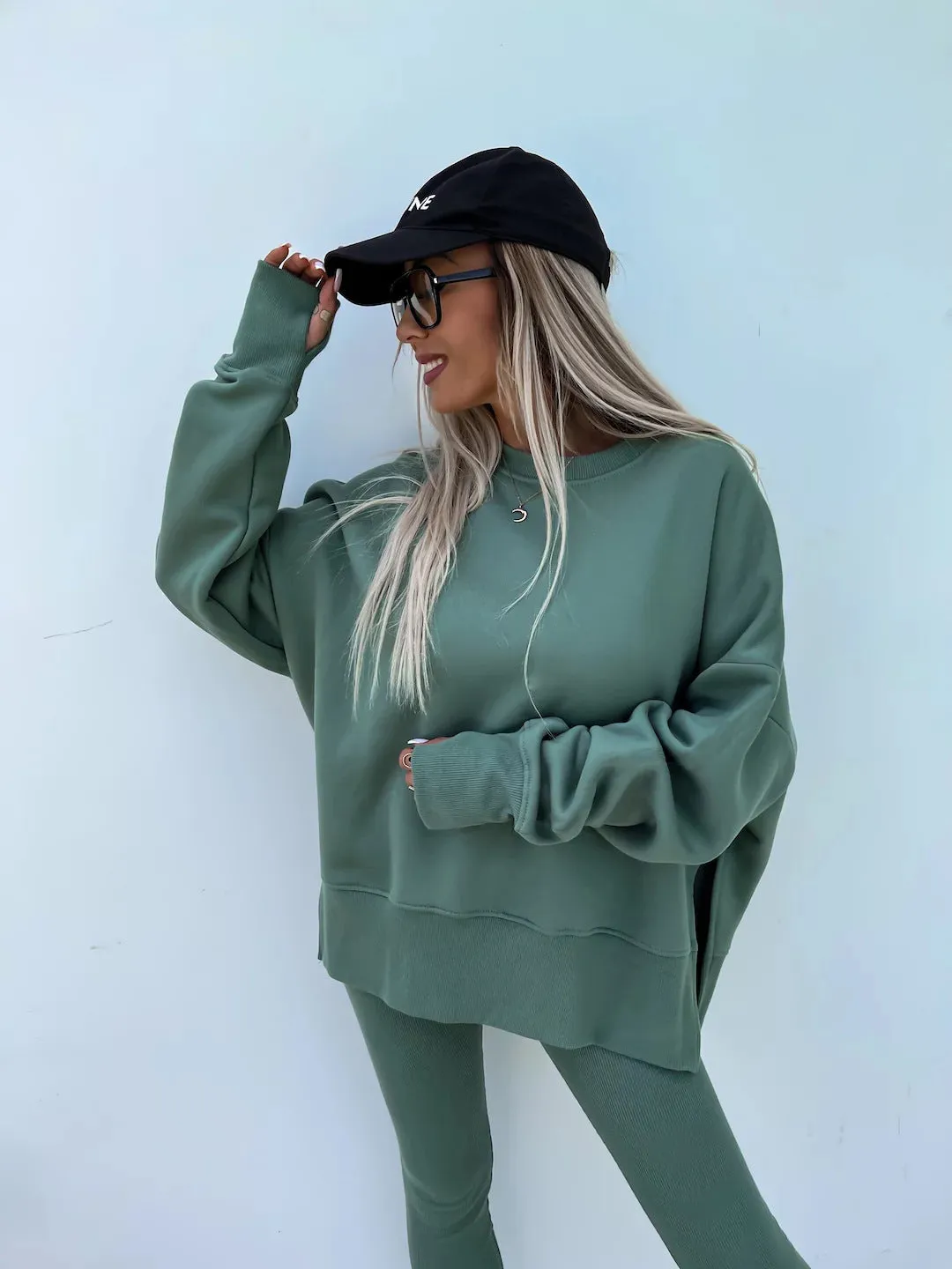 Relaxed Chic Long Sleeve Top and Leggings Two-Piece Set