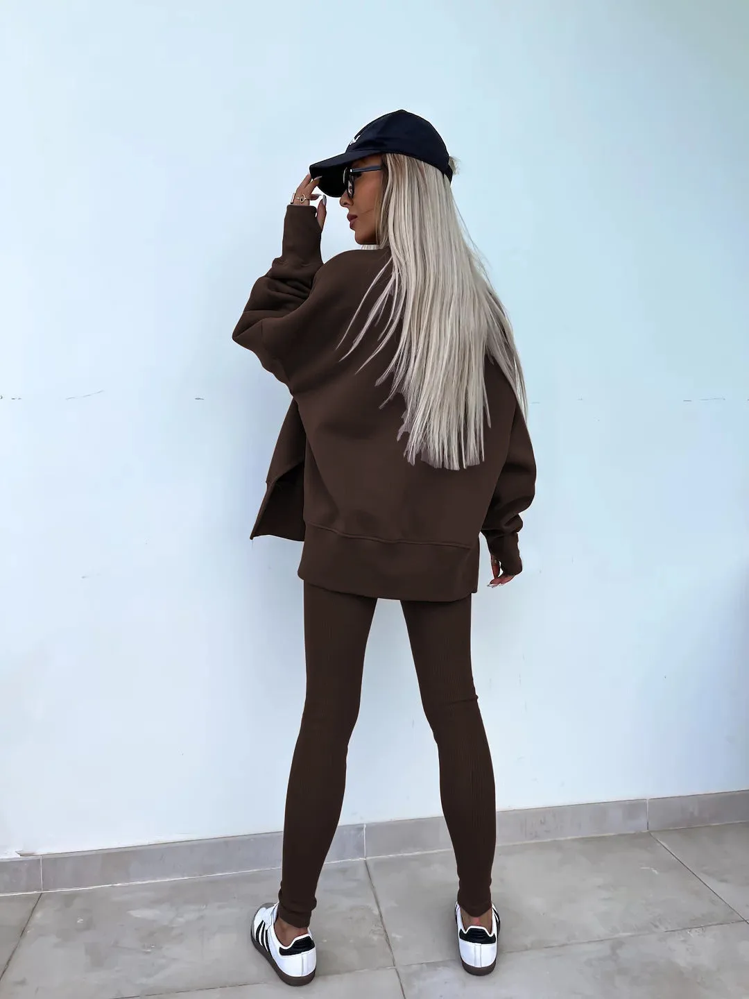 Relaxed Chic Long Sleeve Top and Leggings Two-Piece Set