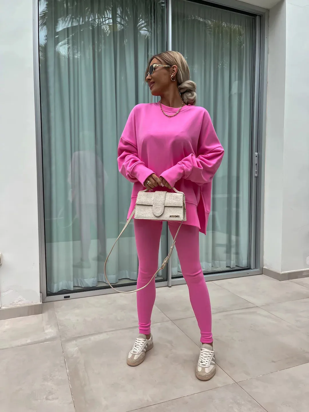 Relaxed Chic Long Sleeve Top and Leggings Two-Piece Set