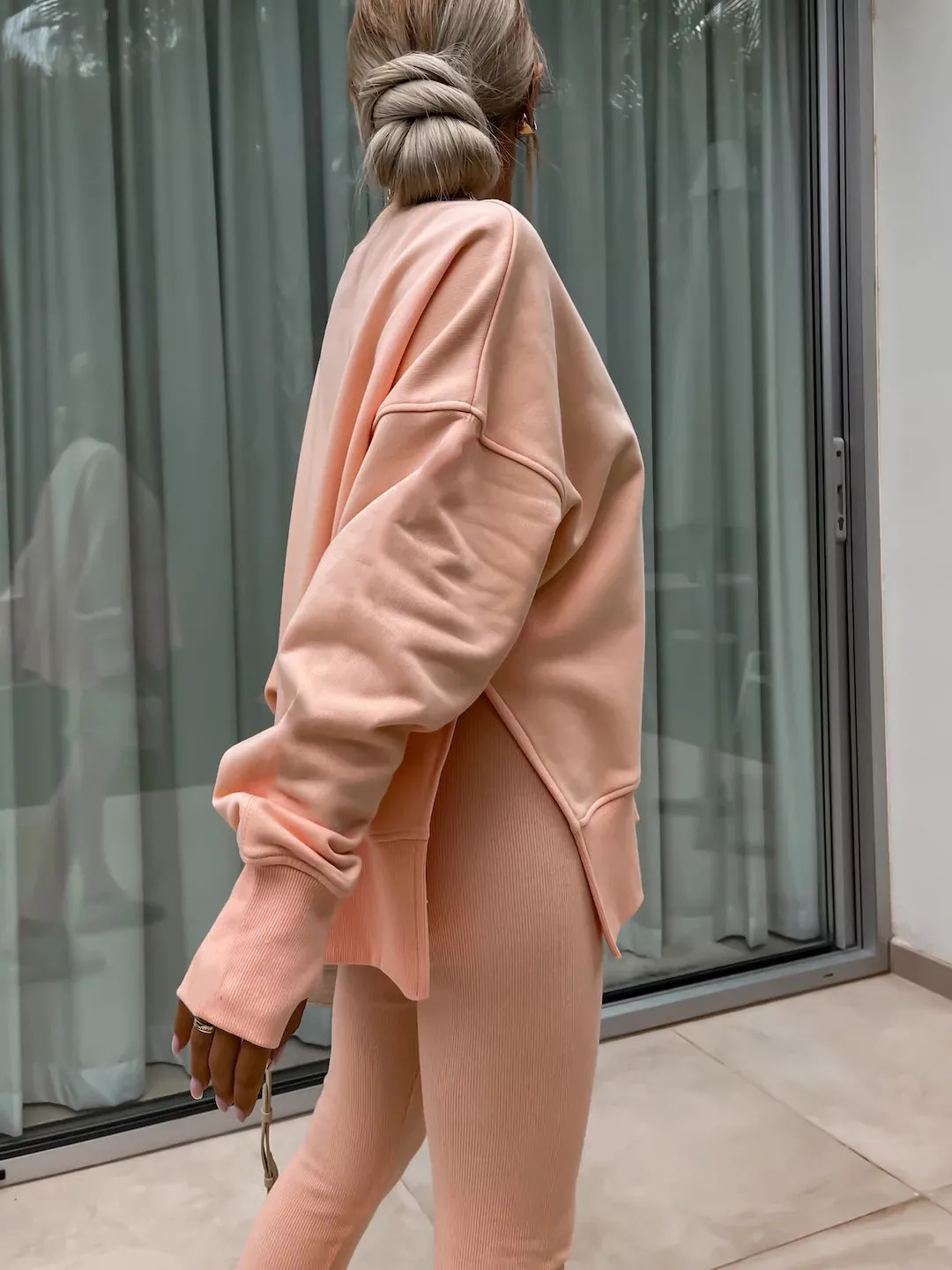 Relaxed Chic Long Sleeve Top and Leggings Two-Piece Set