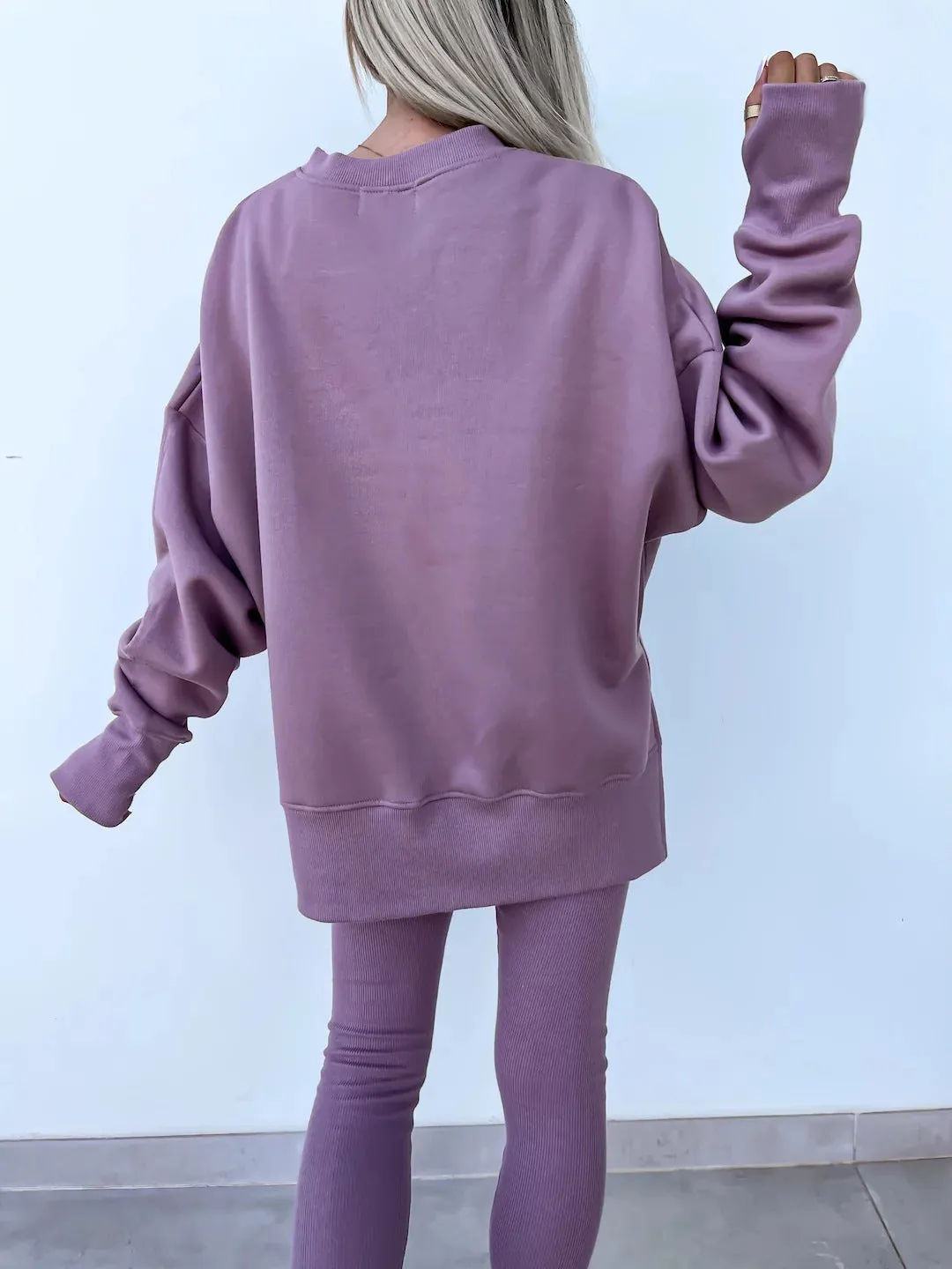 Relaxed Chic Long Sleeve Top and Leggings Two-Piece Set