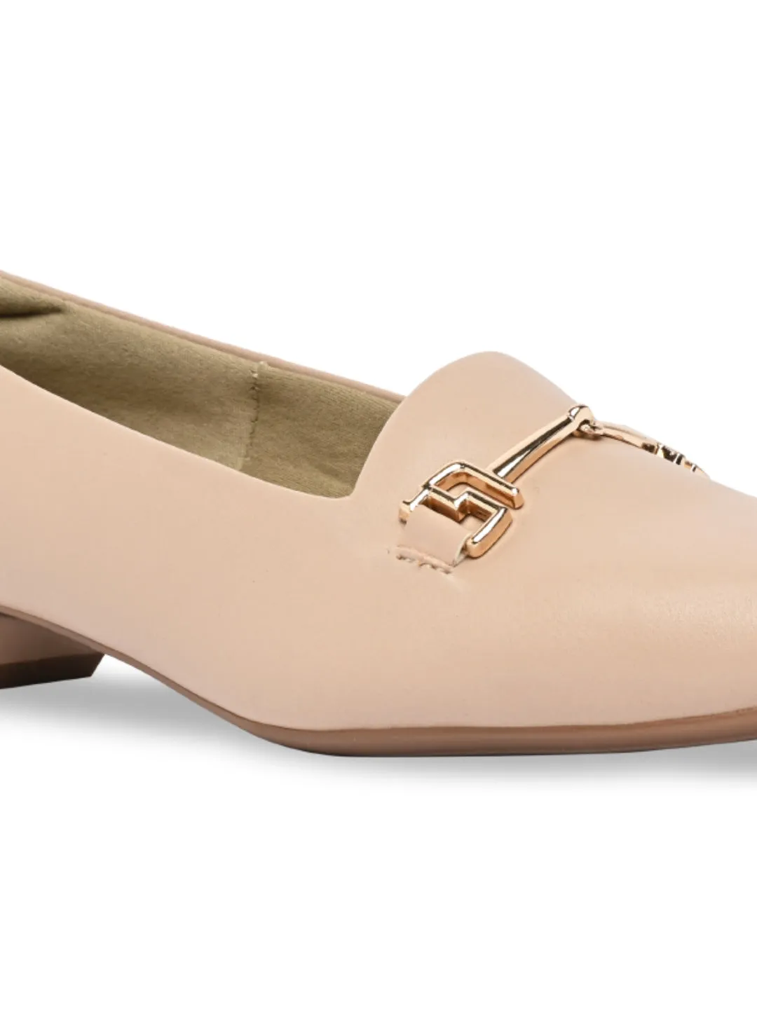 Rocia By Regal Beige Women Square Toe Workwear Pumps