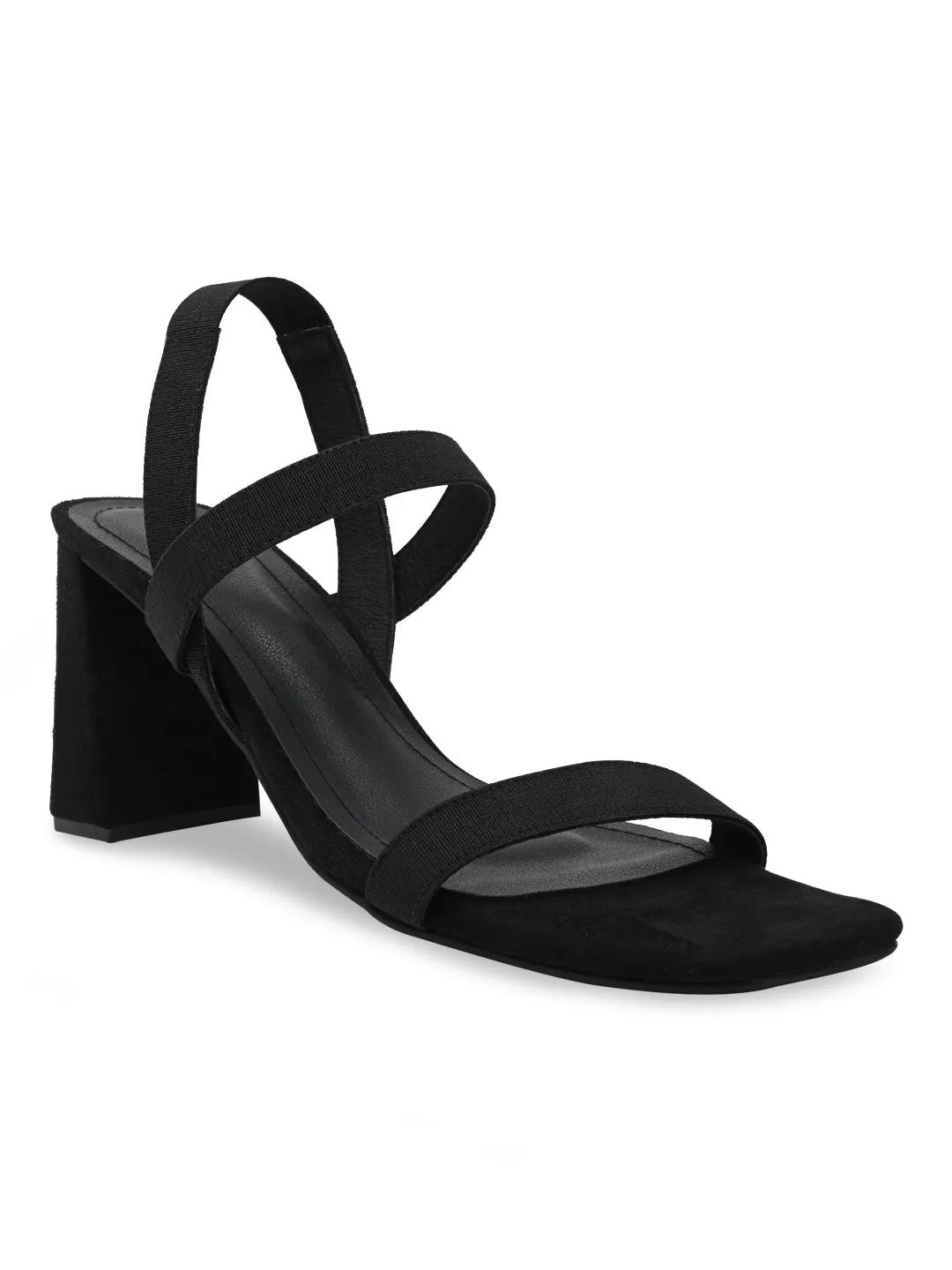 Rocia By Regal Black Women Casual Strappy High Block Heel Sandals