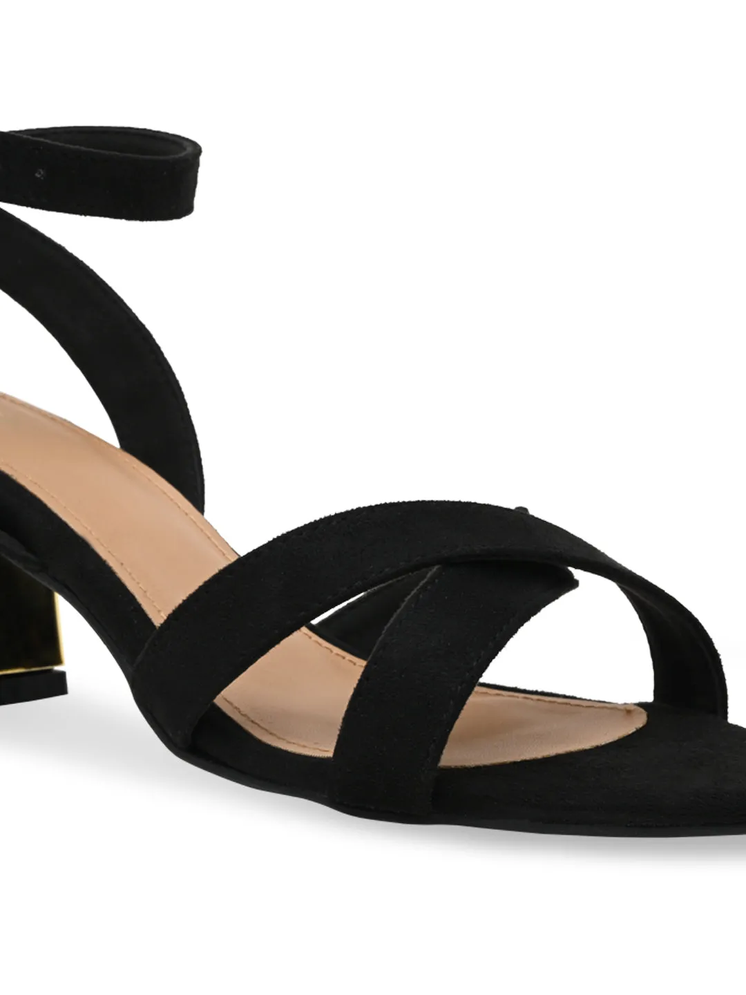 Rocia By Regal Black Women Classic Block Heel Ankle Strap Sandals