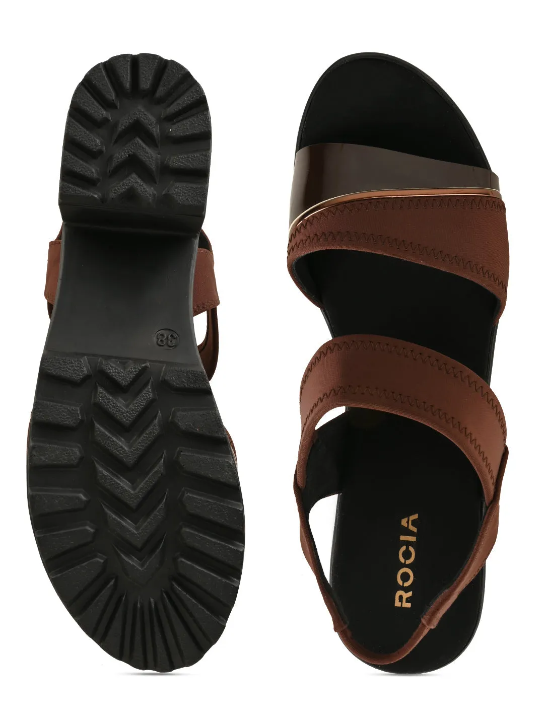 Rocia By Regal Brown Women High Lycra Platform Sandals